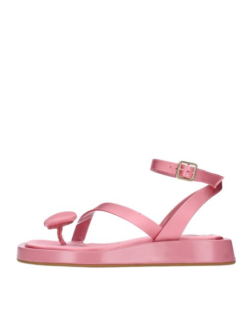 Flat thong sandals model ROSIE 18 in satin GIA/RHW | ROSIE 18 RASOROSA